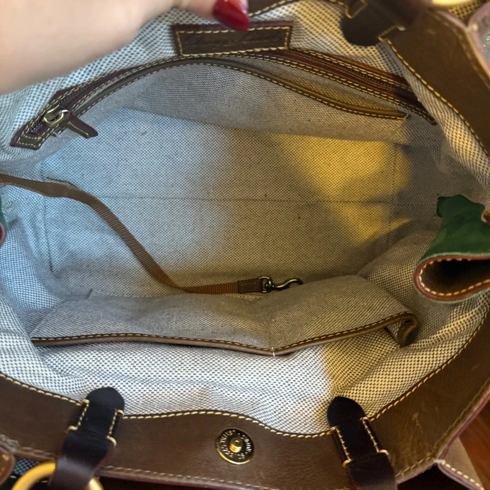 Dooney Bourke‎ Florentine Leather Handbag Large Zip Barlow Chestnut Bag Hobo